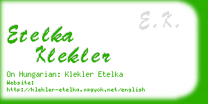 etelka klekler business card